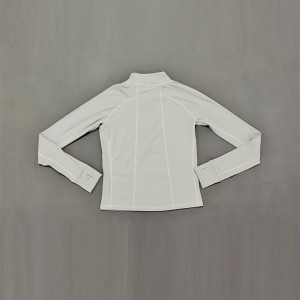 Cream White Half Zipper Pullover Sports Jackets