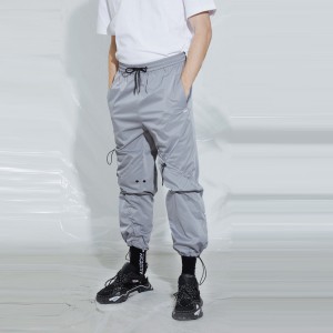 Street Style Men Utility Trousers Drawstring Tactical Jogger Pants