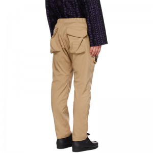 Street Style Men’s Utility Trousers Beige Twill Cargo Pants
