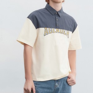 Trendy Polo Shirt Two-tone Printed Unisex Cotton Polo Shirts