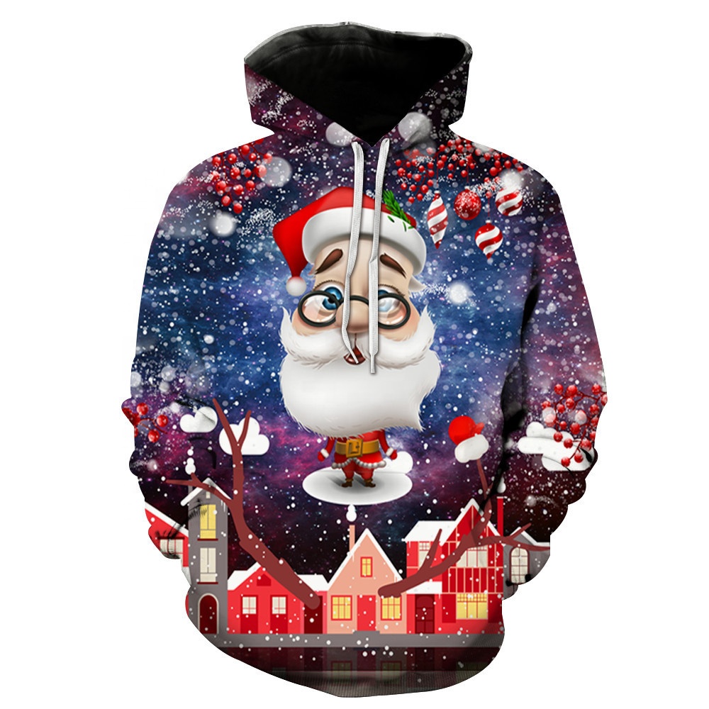Christmas 3D Digital Print Pullover Hoodie Hooded Sweatshirt