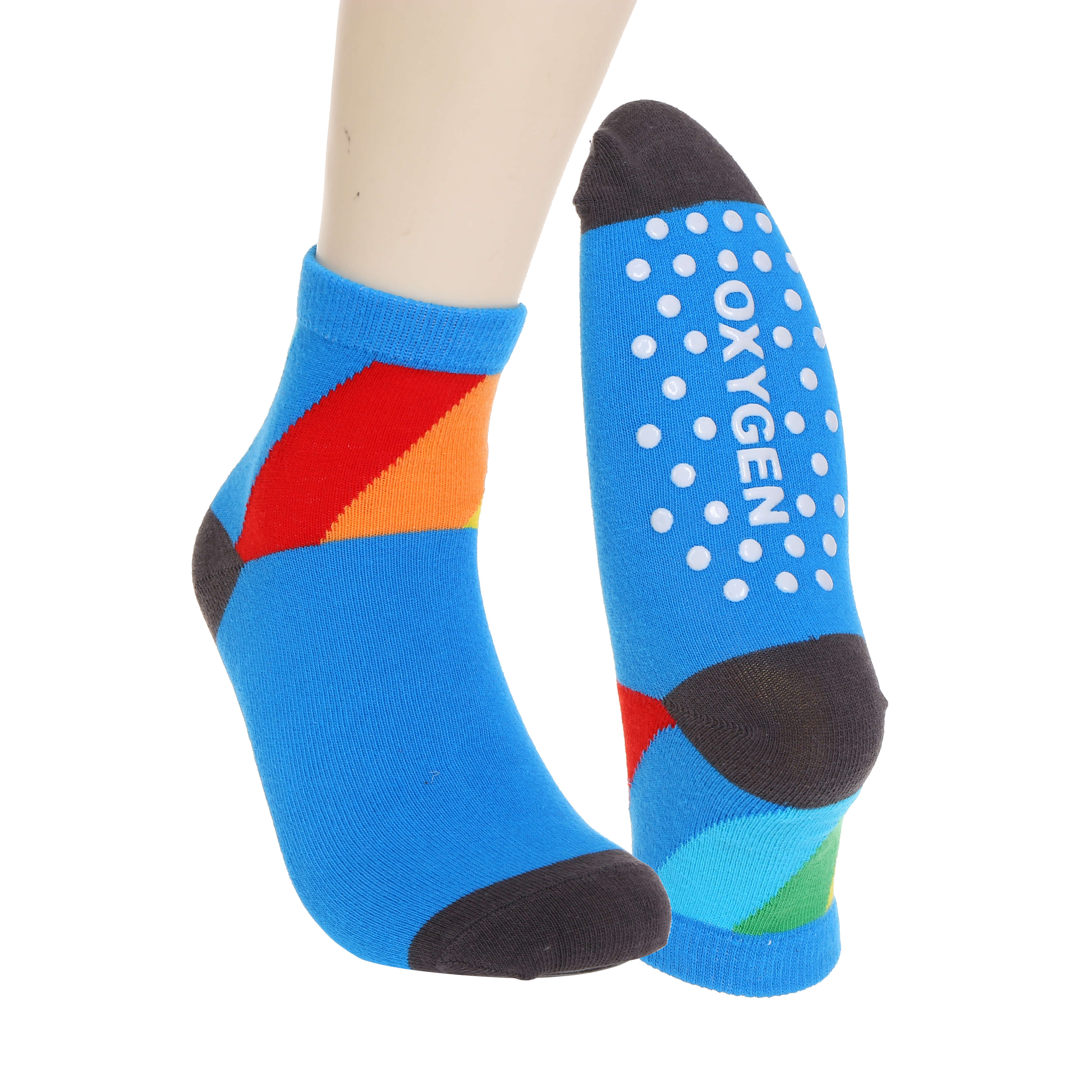 SN-S1109 Wholesale Blue Anti Slip Grip Socks
