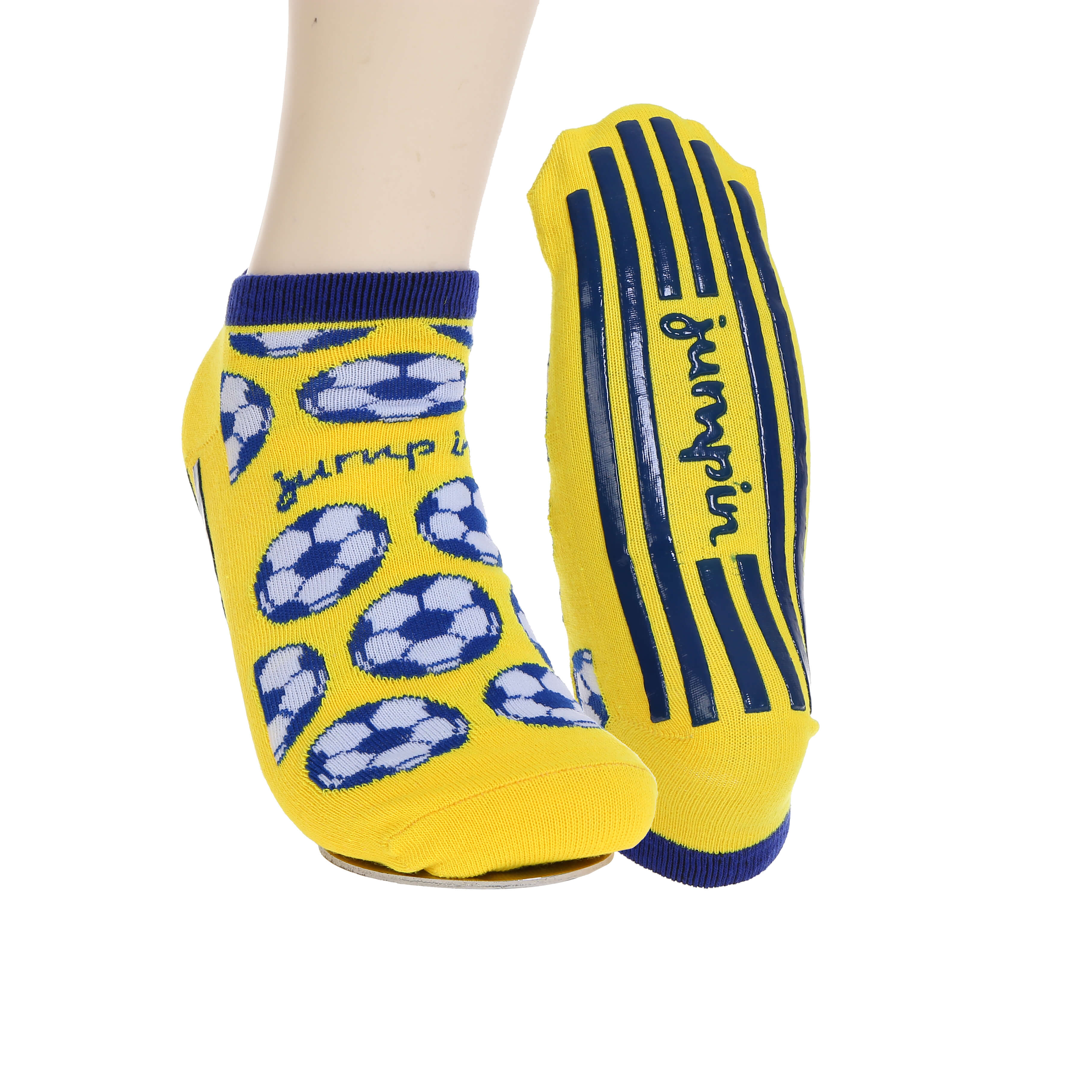 Football Print Jump Sock for Club Trampoline Socks Non-Skid Floor Socks