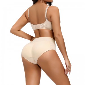 High Elastic Waistband Body Shaper Mid Waist Control Abdomen Underwear 3D Hip Pad Butt Lift Leggings For Women