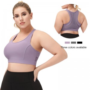 Fashion Plus Size 4XL High Impact Support Shockproof Sports Bra Gym Clothing Women Plus Size Yoga Bra