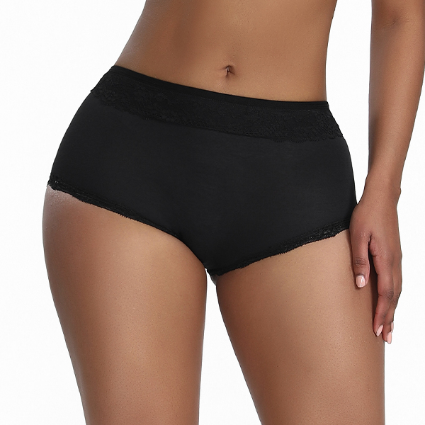China Good quality Ladie Underwear - Plus Size Lace Trim Brazilian