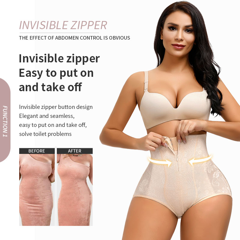 Body Shaper Butt Lifting Shapewear Tummy Control Pants with Hook Zipper  Closure