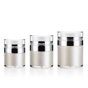 OEM/ODM China Jars For Cosmetics - Cylinder 15g 30g 50g custom empty refillable airless pump jar 30ml skin care packaging cosmetic acrylic cream jar – Yizheng Packaging