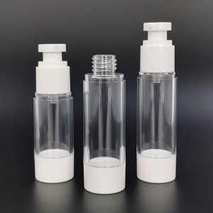 luxury cosmetics clear ABS plastic airless lotion serum cream spray pump twist bottle