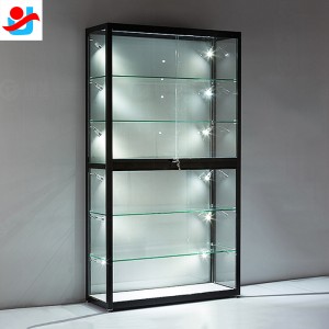 Cheap aluminium glass display showcase cabinet design