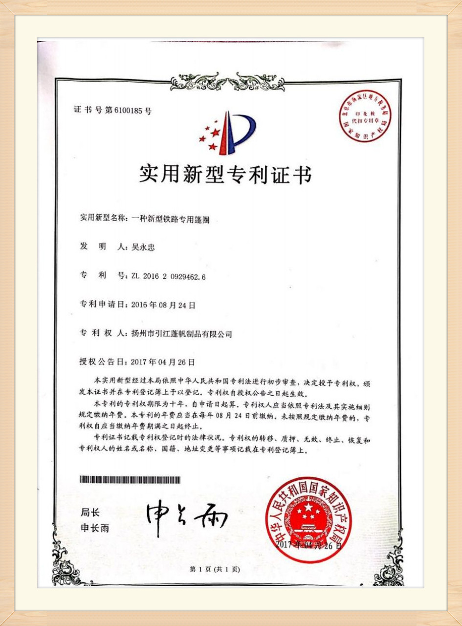 Patent certificate (9)