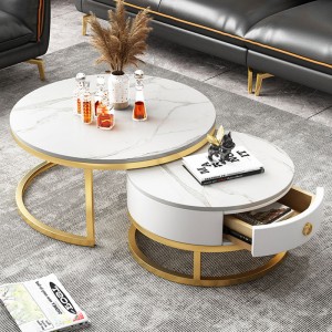 Luxury wrought iron minimalist office home coffee table