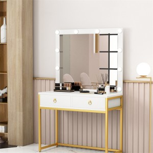 Nordic Lamp Bedroom Dresser with LED Mirror Cabinet