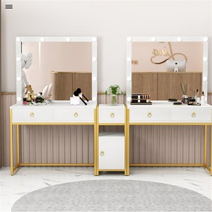 Nordic Lamp Bedroom Dresser with LED Mirror Cabinet