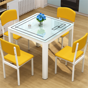 Home Furniture Modern Tempered Transparent Glass Dining Table