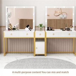 Manufacturer for Wooden Chest Of Drawers - Nordic Lamp Bedroom Dresser with LED Mirror Cabinet  – Yuelaikai