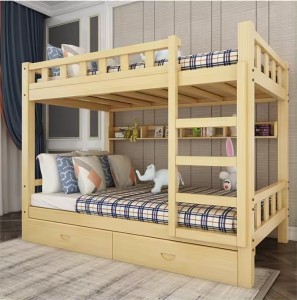 Children Bedroom Furniture Sets Modern Solid Wooden Bunk Bed for Kids