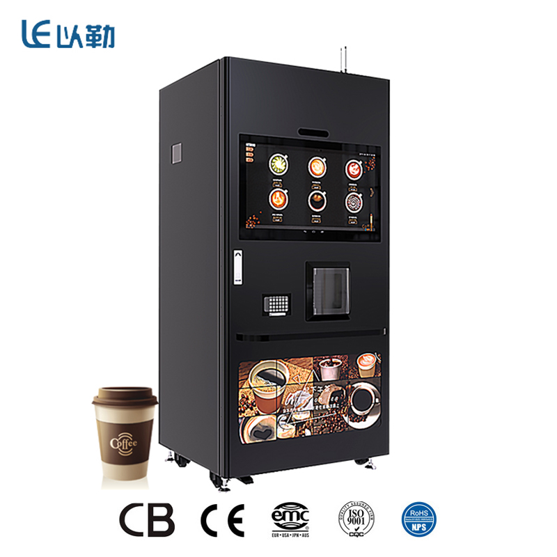 Үлкен сенсорлық экраны бар ыстық және мұзды кофені автоматты түрде сататын автомат