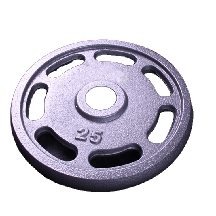 Seven Hole Cast Iron Fitness 25LB Weight Plates