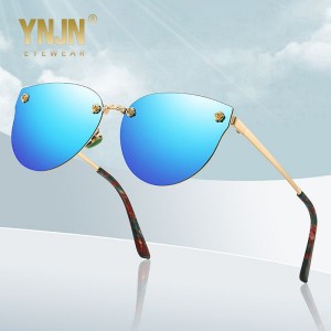 2024 Nouvo élégance Customized Fashion Rimless Kolore Polarized Unisex Sunglasses382