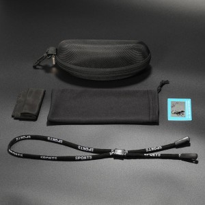 Embalaje exterior de gafas con cremallera, Funda de cuero, bolsa de tela, tarjeta de prueba de polarización, cordón multifuncional, logotipo personalizable