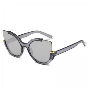Translucent round frame cat eye sunglasses