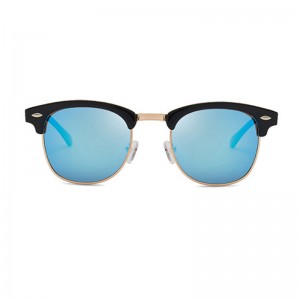Classic men half-frame rice stud sunglasses