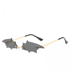 Exaggerated frameless bat party sunglasses