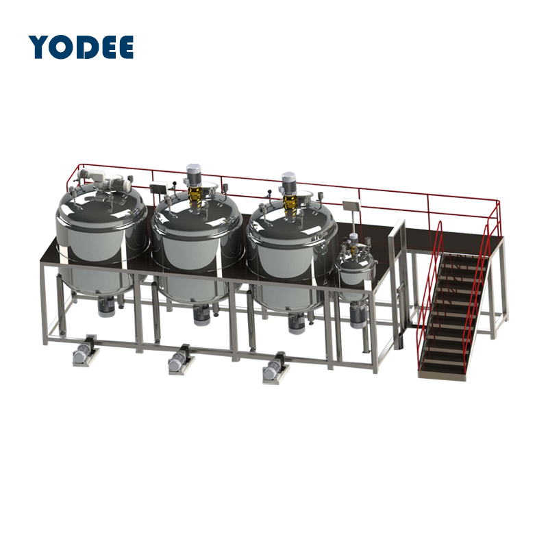Industrial chemical cosmetic dairy jacketed mixing tank with stirrer