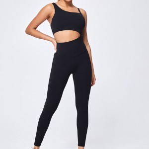 Popular style workout fitness yoga pants women gym jumpsuit with pocket