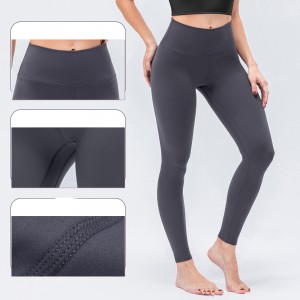 Tummy control high waist sports pants women gym leggings with inside pocket