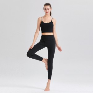 Breathable Seamless Activewear backless yoga bra bow tie Resilient Leggings 2 piece yoga set