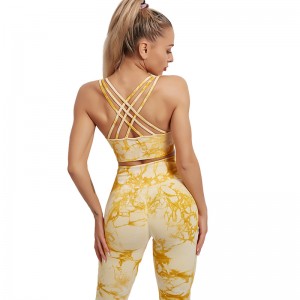 Women seamless sports bra gym fitness pants compression leggings set
