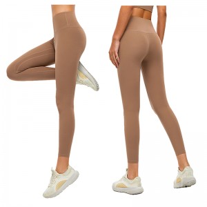 High Waist Skinny Sport Pants Breathable Nude Gym Scrunch Yoga Leggings For Women Fitness