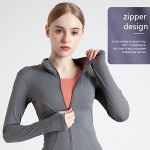 Wholesale 7color womens sports zip yoga jackets running fitness trainer jacket for women