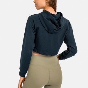 Wholesale Hot Sell hoodies for women 100% Cotton Women Crop Top Hoodie Custom Woman Sweatshirt