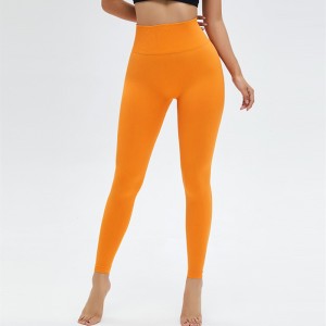 Custom Logo High Waist Nude Sport Pants Candy Color Butt Lift Elasticity Yoga Leggings For Women