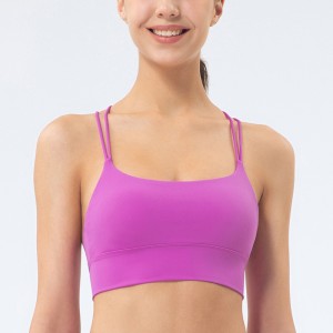 New nude sport yoga bra wholesale custom women strappy sports bra