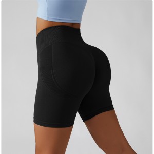 Wholesale Customized Gym Fitness Running Yoga Shorts Workout Summer Women High Waisted Mesh Biker Shorts
