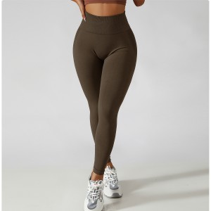 Trending Ladies Elastic Butt Scrunch Booty Lifting Solid Seamless Workout Running Pants Yoga Tights Fitness Gym Leggings