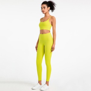 New Arrival Summer Women Compression Soft Comfortable Dance Sweat Leggings and Bra Set