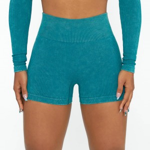Seamless Washed Biker Shorts Women Workout Yoga Pants Fitness Leggings Sports Scrunch Butt Shorts