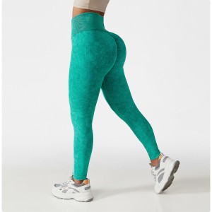 factory customized Men\\\’s Vests - New Women High Waist Elastic Scrunch Bum Back Fitness Washed Seamless Yoga Leggings – Yoke