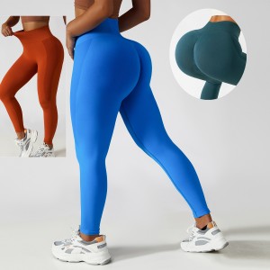 Wholesale V-Back Butt-Lifting Seamless Fitness Leggings with High-Waisted  Yoga Pants Women Tight Pants Cycling Running Sports Wear - China Yoga and  Gym price