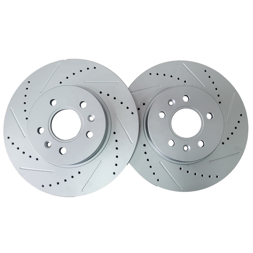 Drilled and Slotted High Quality Geomet Coated Performance Brake Disc Rotor for Ford Jaguar 1SW71125CA,DF4147
