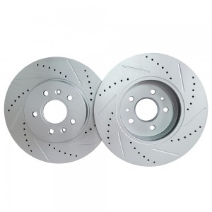 Famous Wholesale Cleaning Brake Pads Factories Exporter –   Drilled and Slotted High Quality Geomet Coated Performance Brake Disc Rotor for Ford Jaguar 1SW71125CA,DF4147  – YOMING