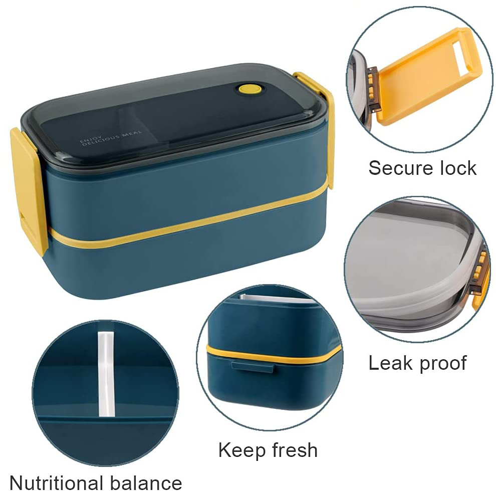 Bento Box Food Container Lunch Box with Spoon and Fork (1)