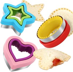 Yongli Sandwich Cutter and Sealer Set,4 Pcs Bread Sandwich Pancake Maker DIY Cookie Cutters for Kids