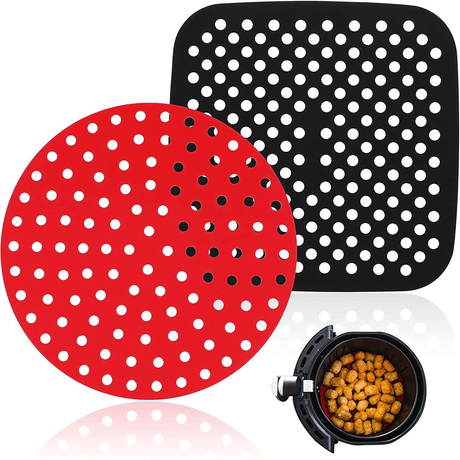 Yongli Non-Stick Basket Mats Round Reusable Silicone Air Fryer Featured Image