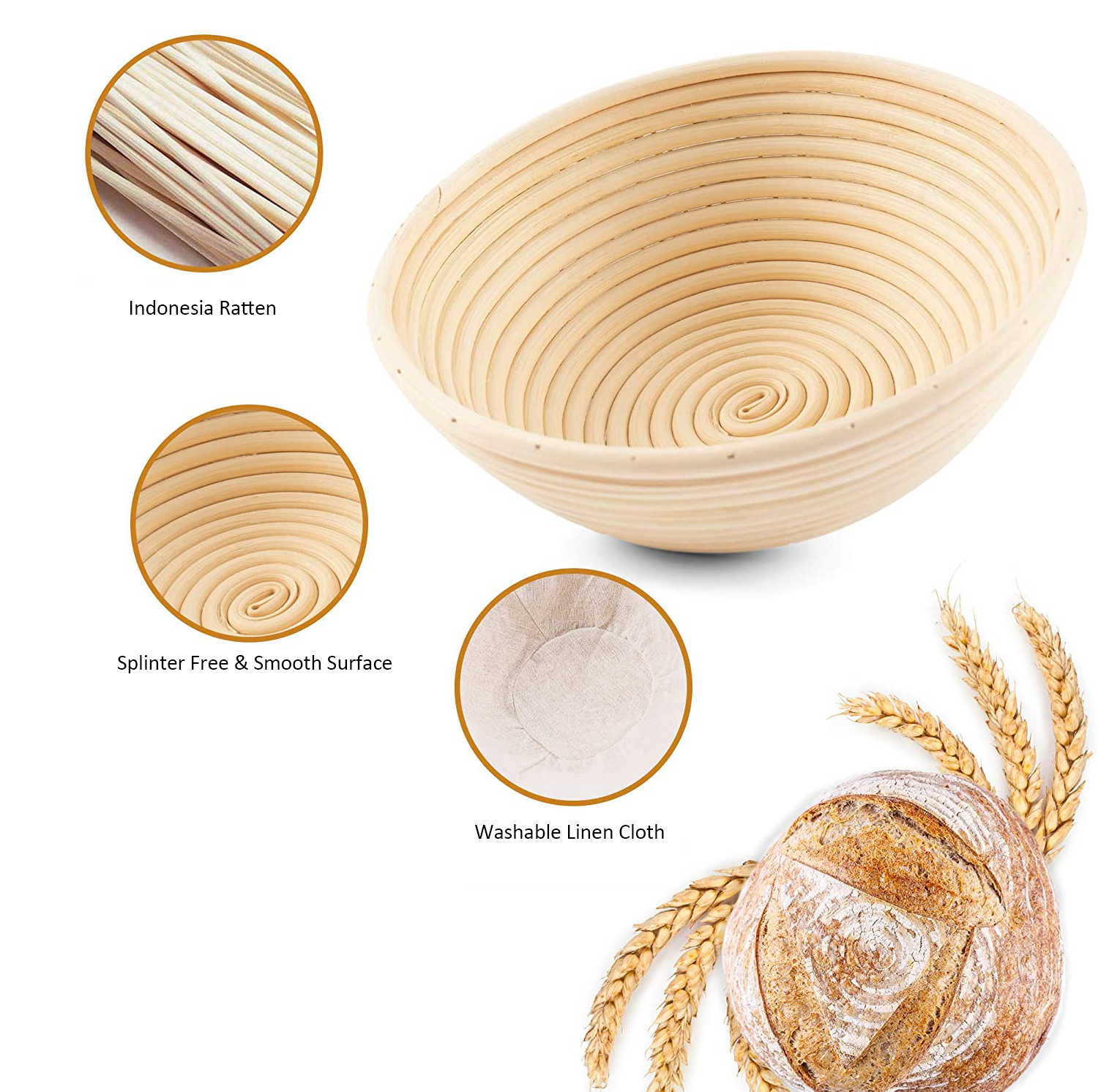 Bread Proof Brotoform Fermentation Baking Bowl Round Bread Basket Featured Image